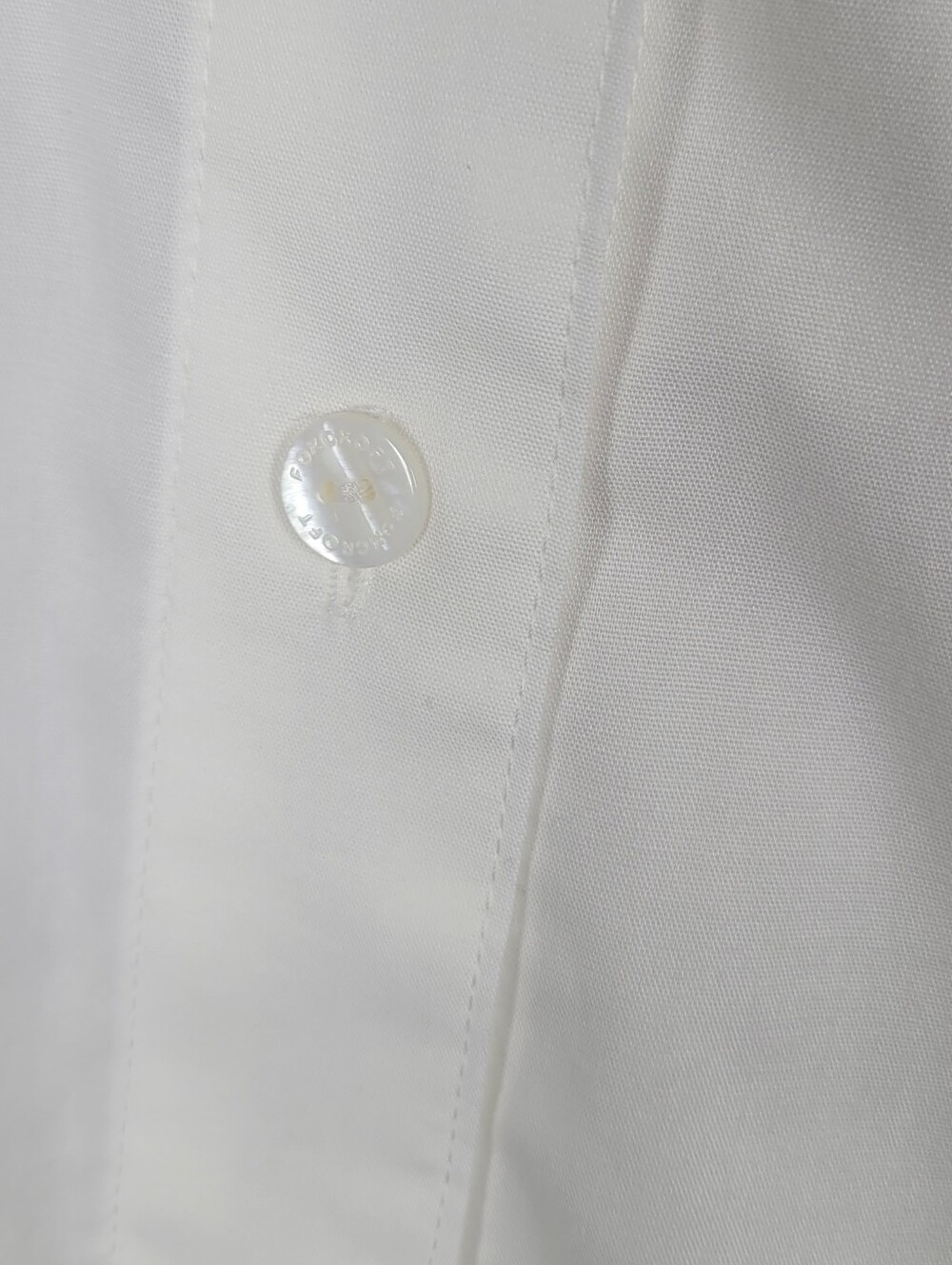 Classic White Button-Front Blouse - 3/4 Sleeve - Picture 15 of 15